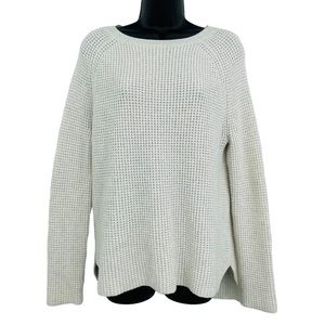 Marine Layer Aspen waffle knit wool blend sweater hi low women's size M